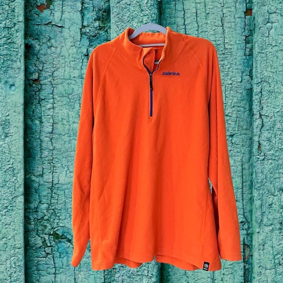 Solaris Mens Pullover Fleece 1/4 Zip Long Sleeve Orange XXL - Picture 10 of 10